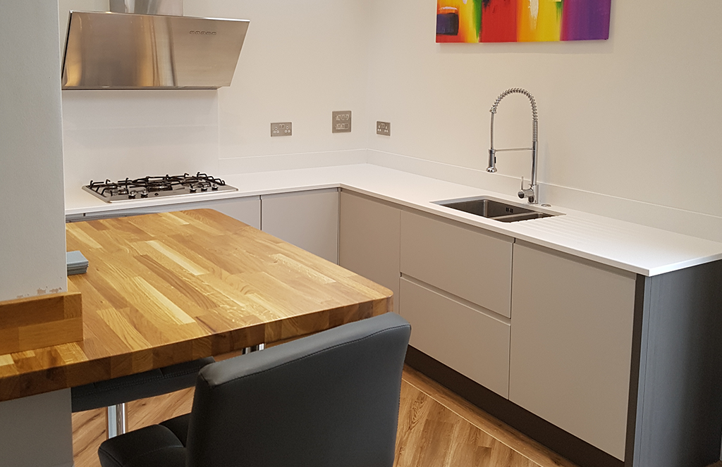 Bella Knebworth Door in Matt Dove Grey Kitchen